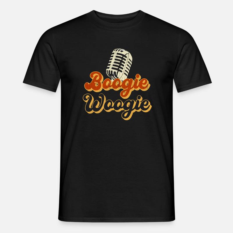 Boogie Woogie Vintage Mikrofon Geschenk - Männer T-Shirt - Schwarz