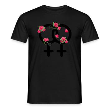 Lgbt roses lesbian pride lesbian gift idea - Men's T-Shirt - black - Front - AI Model Male 178 light (178cm)