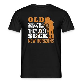 Old Surveyors Never The Tripod Grandpa Land - Men's T-Shirt - black - Front - AI Model Male 178 light (178cm)
