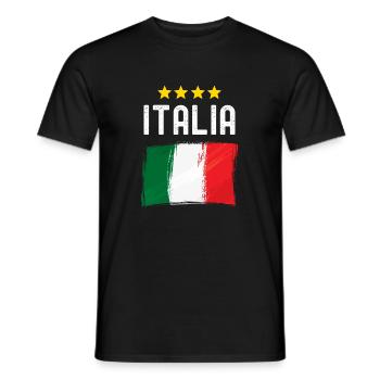 Italy Flag Football Fan European Championships Italy - Men's T-Shirt - black - Front - AI Model Male 178 light (178cm)