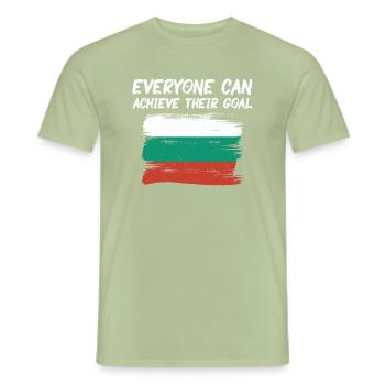 Bulgarien Flagge Bulgarische Fahne Goldstrand - Männer T-Shirt - Sage - Vorne - AI Model Male 178 light (178cm)