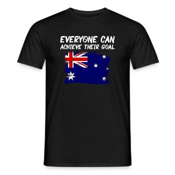 Drapeau de l’Australie sous le drapeau australien - T-shirt homme - noir - Devant - AI Model Male 178 light (178cm)