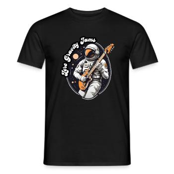 Space Astronaut spielt E-Gitarre Gitarrist - Männer T-Shirt - Schwarz - Vorne - AI Model Male 178 light (178cm)