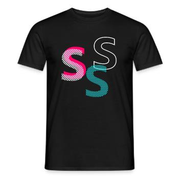 S Initial - Männer T-Shirt - Schwarz - Vorne - AI Model Male 178 light (178cm)