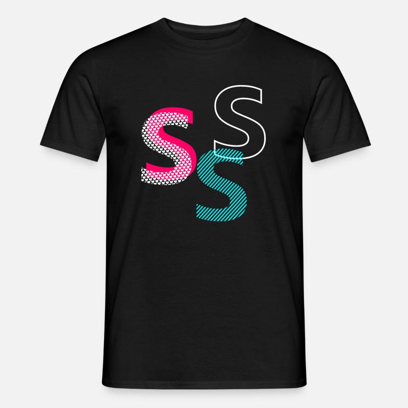 S Initial - Männer T-Shirt - Schwarz