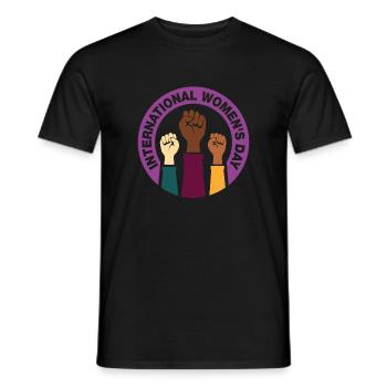 Journée de la femme, Journée internationale de la femme, Happy Women' - T-shirt homme - noir - Devant - AI Model Male 178 light (178cm)