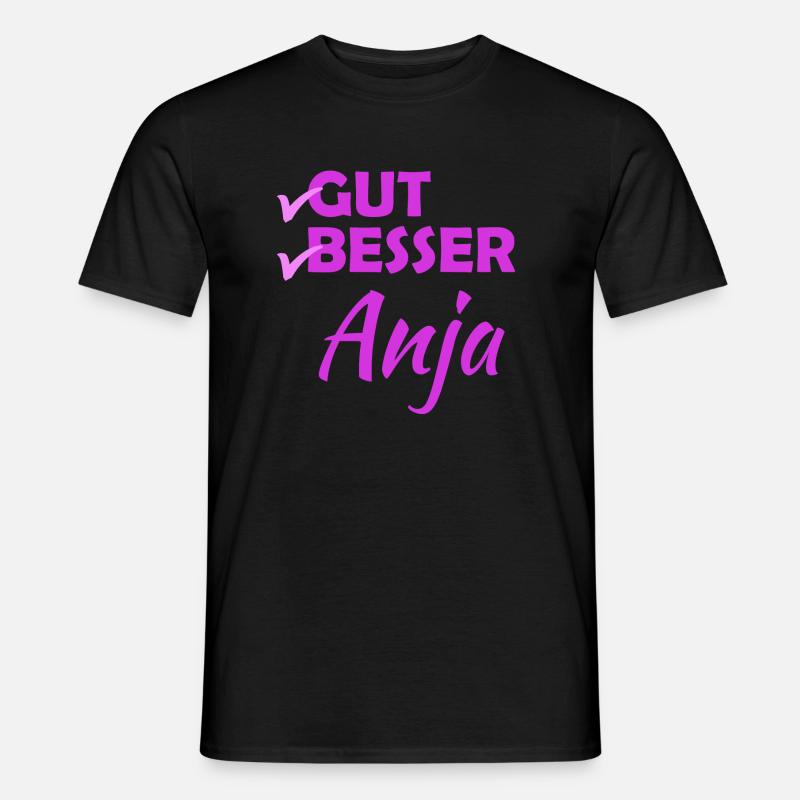 Anja - Männer T-Shirt - Schwarz