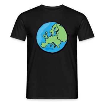 Europe Europe World Map Map Globe Geography - Men's T-Shirt - black - Front - AI Model Male 178 light (178cm)