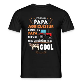 Papa agriculteur le plus cool du monde - T-shirt homme - noir - Devant - AI Model Male 178 light (178cm)