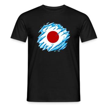 Drapeau du Japon utilisé Look Nihon drapeau japonais - T-shirt homme - noir - Devant - AI Model Male 178 light (178cm)