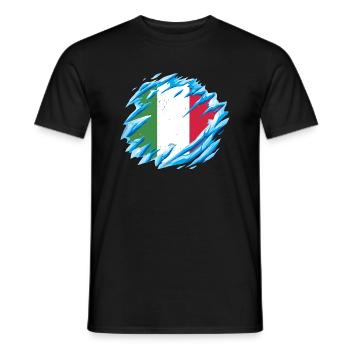 Italy Flag Vintage Italian Flag Used Look - Men's T-Shirt - black - Front - AI Model Male 178 light (178cm)