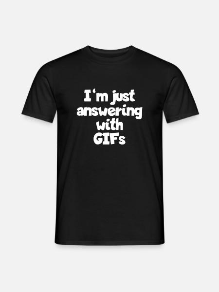 Répondre à un message texte GIF Chat Cadeau - T-shirt homme - noir
