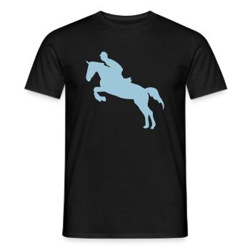 Springpferd 3 Hindernis Pferdespringen - Männer T-Shirt - Schwarz - Vorne - AI Model Male 178 light (178cm)