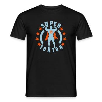super tonton muscle bodybuilder cape heros - Men's T-Shirt - black - Front - AI Model Male 178 light (178cm)