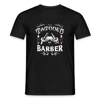 Tätowierter Barbier - Männer T-Shirt - Schwarz - Vorne - AI Model Male 178 light (178cm)