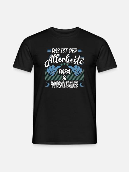 Papa und Handball - Männer T-Shirt - Schwarz