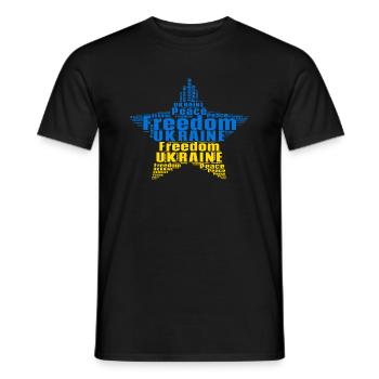 Ukraine Amour Paix Idée Cadeau Paix - T-shirt homme - noir - Devant - AI Model Male 178 light (178cm)