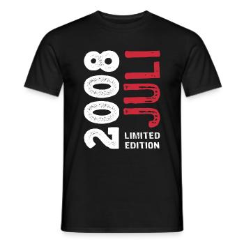 Limited Edition Juli 2008 - Geburtstag - Geschenk - Männer T-Shirt - Schwarz - Vorne - AI Model Male 178 light (178cm)