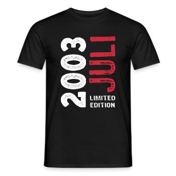 Limited Edition Juli 2003 - Geburtstag - Geschenk - Männer T-Shirt - Schwarz - Vorne - AI Model Male 178 light (178cm)
