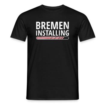 Bremen Flag Bremen Flag - Men's T-Shirt - black - Front - AI Model Male 178 light (178cm)
