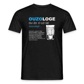Ouzologe Saufen JGA Männertag Party Ouzo - Männer T-Shirt - Schwarz - Vorne - AI Model Male 178 light (178cm)
