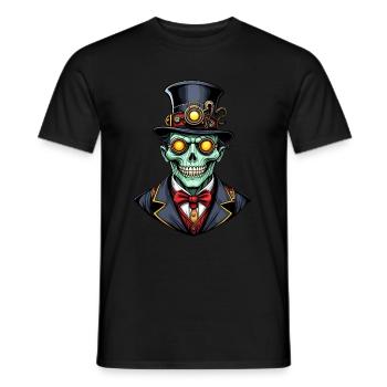 Gruseliger Halloween Steampunk Ghul - Männer T-Shirt - Schwarz - Vorne - AI Model Male 178 light (178cm)
