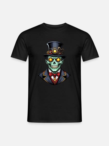 Gruseliger Halloween Steampunk Ghul - Männer T-Shirt - Schwarz