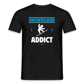 Addicted to snowboarding - Men's T-Shirt - black - Front - AI Model Male 178 light (178cm)