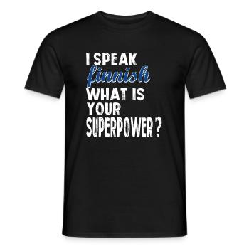 Distressed Finland gift - Men's T-Shirt - black - Front - AI Model Male 178 light (178cm)