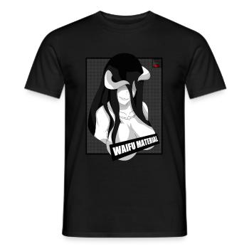 Waifu Material Albedo OverLord - Männer T-Shirt - Schwarz - Vorne - AI Model Male 178 light (178cm)