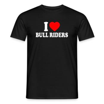 I love bull riders - Männer T-Shirt - Schwarz - Vorne - AI Model Male 178 light (178cm)