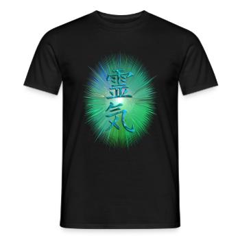 REIKI energy - Männer T-Shirt - Schwarz - Vorne - AI Model Male 178 light (178cm)