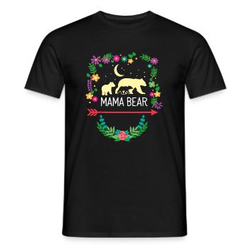 Floral Mama Bear Family für Muttertag Mutter - Männer T-Shirt - Schwarz - Vorne - AI Model Male 178 light (178cm)