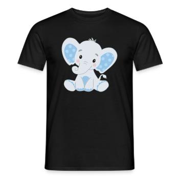 Elefanten Familie Mama Baby T-Shirt - Männer T-Shirt - Schwarz - Vorne - AI Model Male 178 light (178cm)