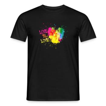love is love,LGBT,Regenbogen,Herz, Graffiti, Love, - Männer T-Shirt - Schwarz - Vorne - AI Model Male 178 light (178cm)