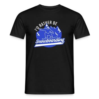 Snowboarder I'd Rather Be Snowboarding Snowboard - Men's T-Shirt - black - Front - AI Model Male 178 light (178cm)