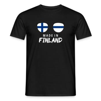 Finland Flag Suomi Finnish Flag Used Look - Men's T-Shirt - black - Front - AI Model Male 178 light (178cm)