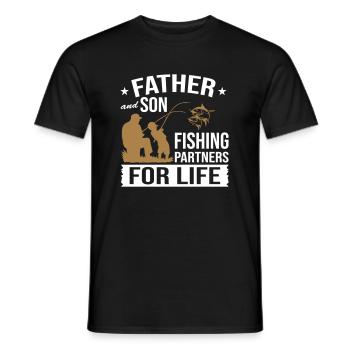 Père et fils partenaires de pêche pour la vie - T-shirt homme - noir - Devant - AI Model Male 178 light (178cm)