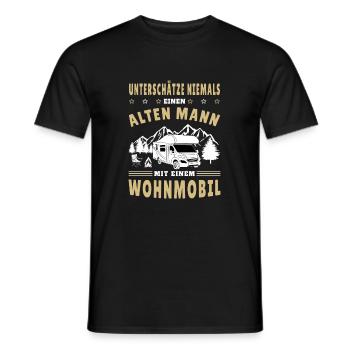 Herren Camping Design Wohnmobil Alter Mann Spruch - Männer T-Shirt - Schwarz - Vorne - AI Model Male 178 light (178cm)