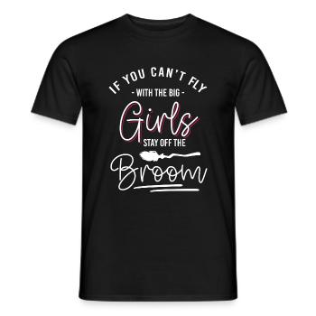 Witches' broom Halloween broom Walpurgis Night - Men's T-Shirt - black - Front - AI Model Male 178 light (178cm)