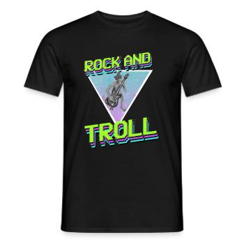Rock and troll - T-shirt homme - noir - Devant - AI Model Male 178 light (178cm)