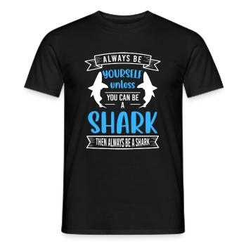 Grand requin blanc animal marin - T-shirt homme - noir - Devant - AI Model Male 178 light (178cm)