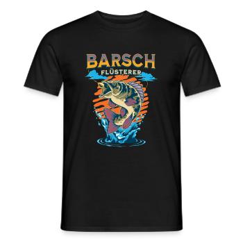 Barsch Flüsterer Raubfisch Angler Fischer Angeln - Männer T-Shirt - Schwarz - Vorne - AI Model Male 178 light (178cm)