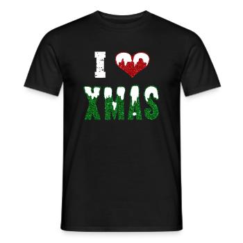 I Love XMAS - Christmas - Men's T-Shirt - black - Front - AI Model Male 178 light (178cm)