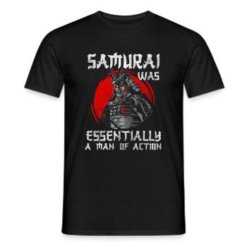 Katana Guerrier Aïkido Japon - T-shirt homme - noir - Devant - AI Model Male 178 light (178cm)