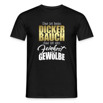 Kein dicker Bauch Feinkost Humor Lustig Gold - Männer T-Shirt - Schwarz - Vorne - AI Model Male 178 light (178cm)