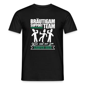 Junggeselle Bräutigam Support Team Lustiger Spruch - Männer T-Shirt - Schwarz - Vorne - AI Model Male 178 light (178cm)