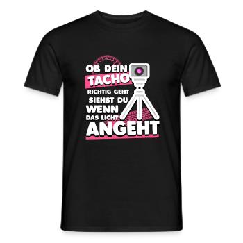 Ob Dein Tacho Richtig Geht - Blitzer Fun Humor - Männer T-Shirt - Schwarz - Vorne - AI Model Male 178 light (178cm)