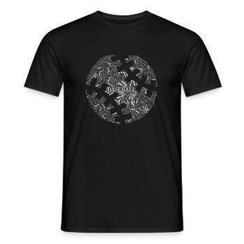 Honkbal - Heren T-shirt - zwart - Voor - AI Model Male 178 light (178cm)