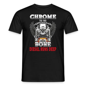 Chrome to the bone diesel runs deep - T-shirt homme - noir - Devant - AI Model Male 178 light (178cm)
